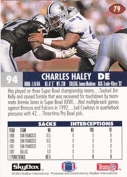 1993 SkyBox Impact #79 Charles Haley Back