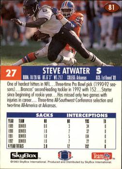 1993 SkyBox Impact #81 Steve Atwater Back