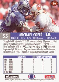 1993 SkyBox Impact #96 Michael Cofer Back