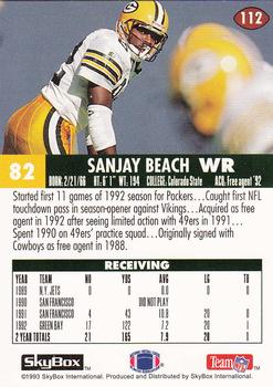 1993 SkyBox Impact #112 Sanjay Beach Back
