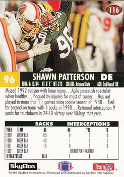 1993 SkyBox Impact #116 Shawn Patterson Back
