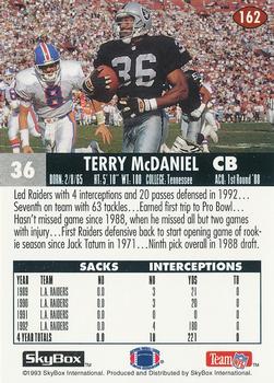1993 SkyBox Impact #162 Terry McDaniel Back