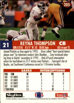 1993 SkyBox Impact #205 Reyna Thompson Back