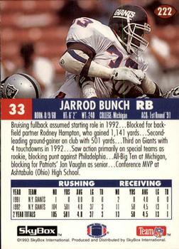 1993 SkyBox Impact #222 Jarrod Bunch Back
