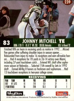 1993 SkyBox Impact #239 Johnny Mitchell Back