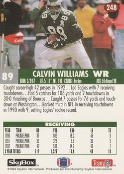 1993 SkyBox Impact #248 Calvin Williams Back