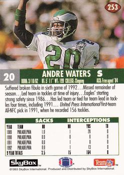 1993 SkyBox Impact #253 Andre Waters Back