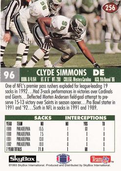 1993 SkyBox Impact #256 Clyde Simmons Back