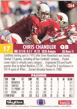 1993 SkyBox Impact #264 Chris Chandler Back