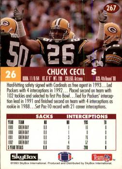 1993 SkyBox Impact #267 Chuck Cecil Back