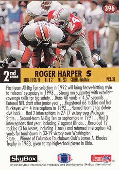 1993 SkyBox Impact #396 Roger Harper Back