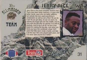1993 Action Packed All-Madden #31 Jerry Rice Back