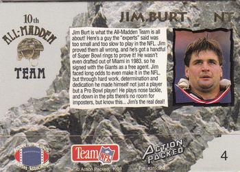 1993 Action Packed All-Madden #4 Jim Burt Back