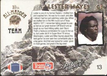 1993 Action Packed All-Madden #13 Lester Hayes Back