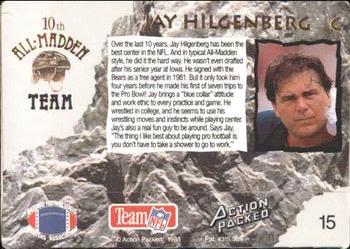 1993 Action Packed All-Madden #15 Jay Hilgenberg Back