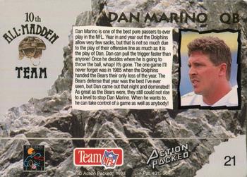 1993 Action Packed All-Madden #21 Dan Marino Back