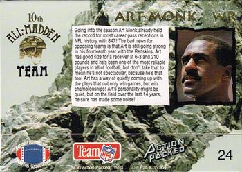 1993 Action Packed All-Madden #24 Art Monk Back