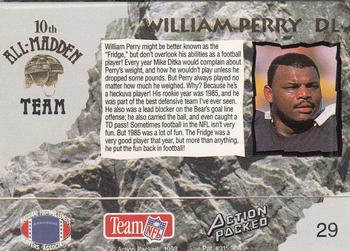 1993 Action Packed All-Madden #29 William Perry Back