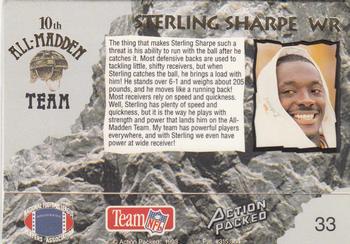 1993 Action Packed All-Madden #33 Sterling Sharpe Back