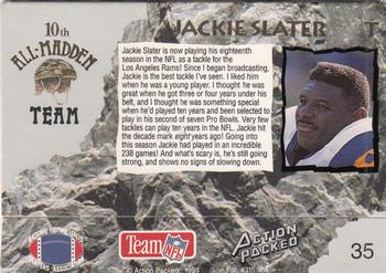 1993 Action Packed All-Madden #35 Jackie Slater Back