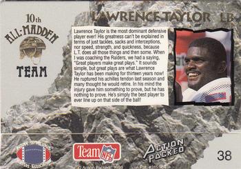 1993 Action Packed All-Madden #38 Lawrence Taylor Back