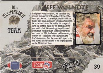 1993 Action Packed All-Madden #39 Jeff Van Note Back