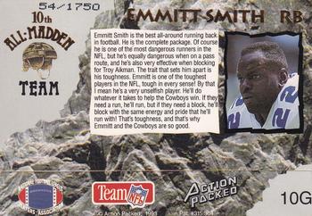 1993 Action Packed All-Madden - 24K Gold #10G Emmitt Smith Back