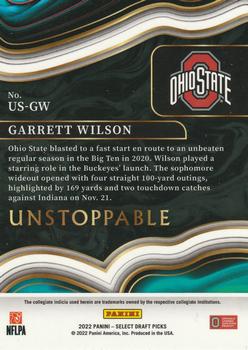 2022 Panini Select Draft Picks - Unstoppable #US-GW Garrett Wilson Back