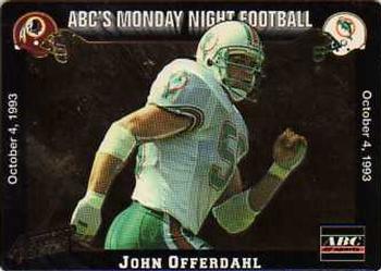1993 Action Packed Monday Night Football #19 John Offerdahl Front