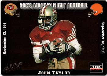 1993 Action Packed Monday Night Football #6 John Taylor Front