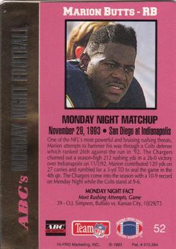 1993 Action Packed Monday Night Football #52 Marion Butts Back