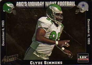 1993 Action Packed Monday Night Football #58 Clyde Simmons Front