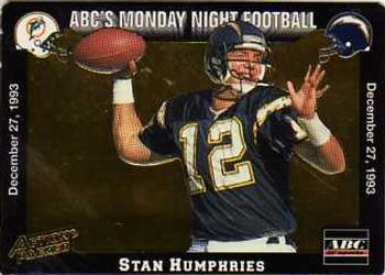 1993 Action Packed Monday Night Football #74 Stan Humphries Front