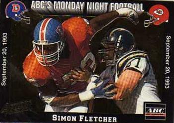1993 Action Packed Monday Night Football #9 Simon Fletcher Front
