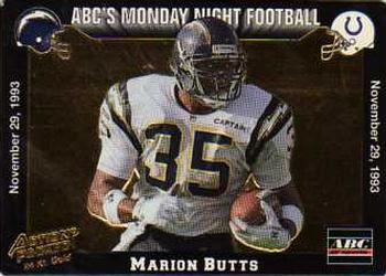 1993 Action Packed Monday Night Football - 24K Gold #6G Marion Butts Front