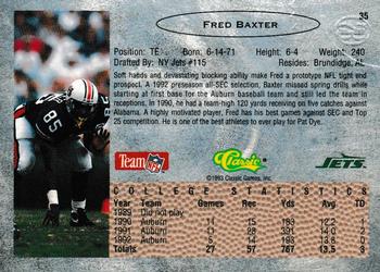 1993 Classic - Autographs #35 Fred Baxter Back