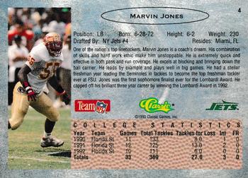 1993 Classic - Autographs #4 Marvin Jones Back