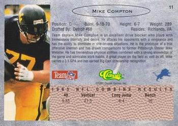 1993 Classic - Gold #11 Mike Compton Back