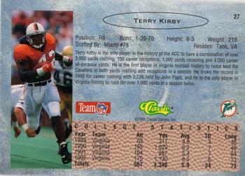 1993 Classic - Gold #27 Terry Kirby Back