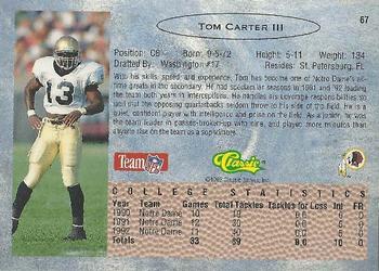 1993 Classic - Gold #67 Tom Carter Back