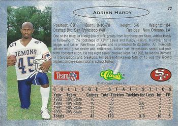 1993 Classic - Gold #72 Adrian Hardy Back
