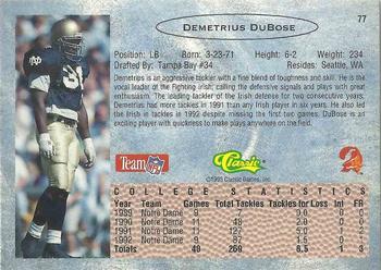 1993 Classic - Gold #77 Demetrius DuBose Back