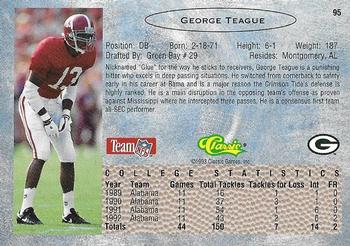 1993 Classic - Gold #95 George Teague Back