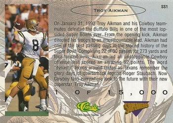1993 Classic - Superhero Comics #SS1 Troy Aikman Back