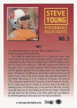 1993 Fleer - Steve Young: Performance Highlights Autographed #5 Steve Young Back