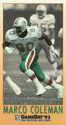 1993 GameDay #4 Marco Coleman Front