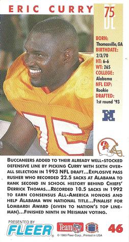 1993 GameDay #46 Eric Curry Back