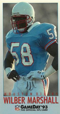 1993 GameDay #302 Wilber Marshall Front