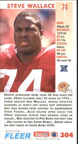1993 GameDay #304 Steve Wallace Back