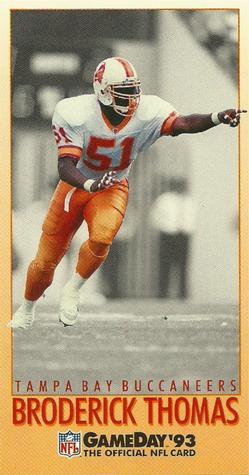 1993 GameDay #405 Broderick Thomas Front